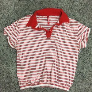Striped collared tee